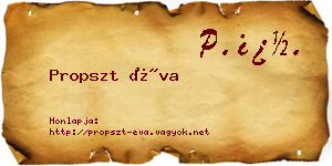 Propszt Éva névjegykártya